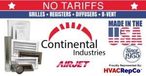 Continental Grilles and Registers. No Tariffs.